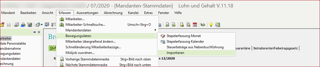 Import von Datev Lohn & Gehalt