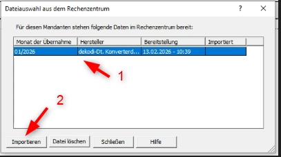 Vergrößern Import von per Lohndatenimportservice übertragenen Daten