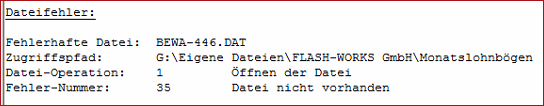 Fehlermeldung beim Import der Lohnbewegungsdaten in SBS Lohn